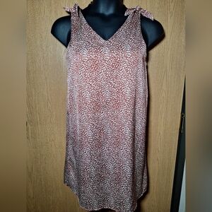 Ces Femme Orange/Brown and White Midi Dress